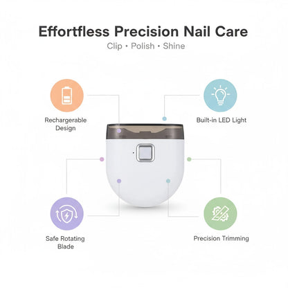 Electric Automatic Nail Clipper with Light & 2 Speeds