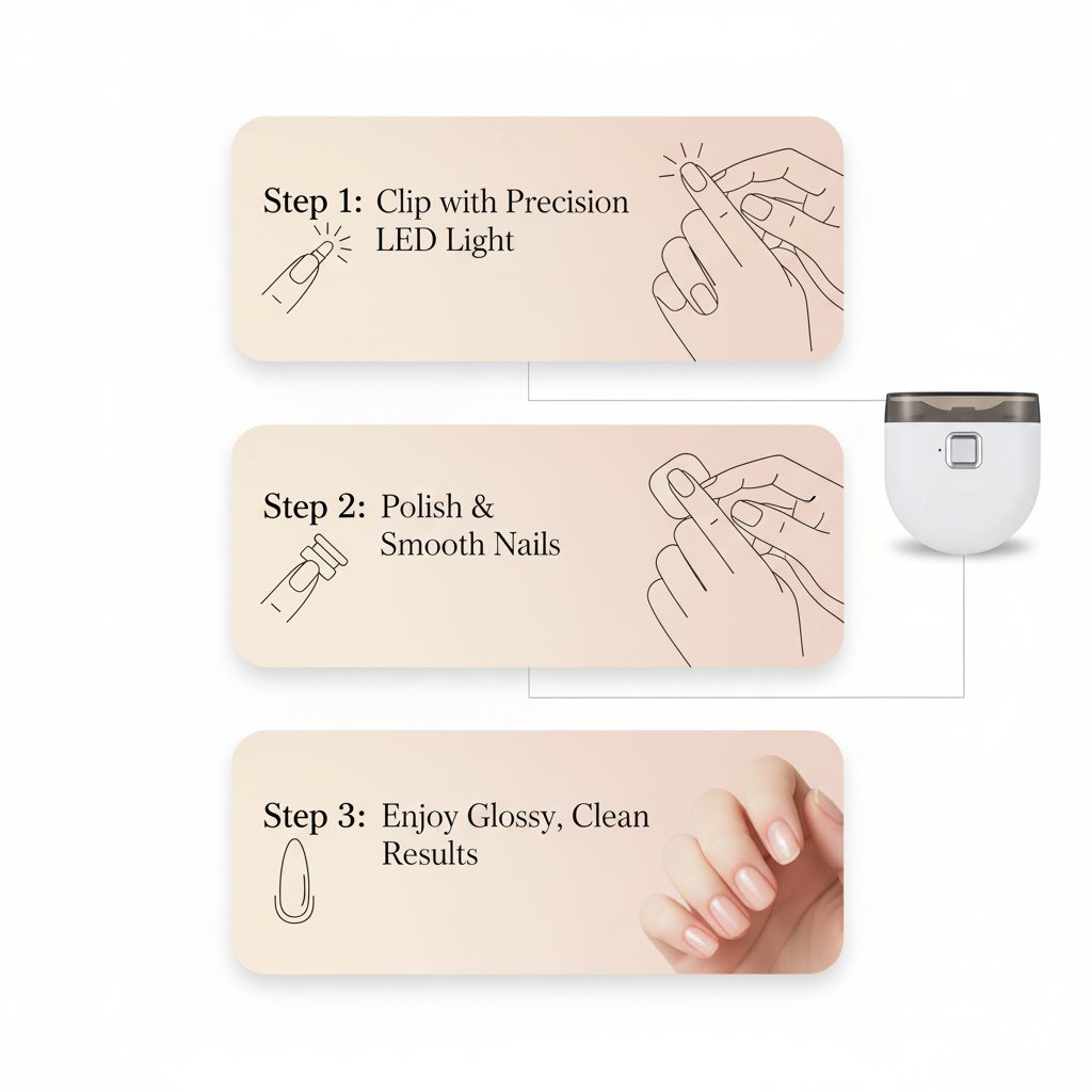 Electric Automatic Nail Clipper with Light & 2 Speeds