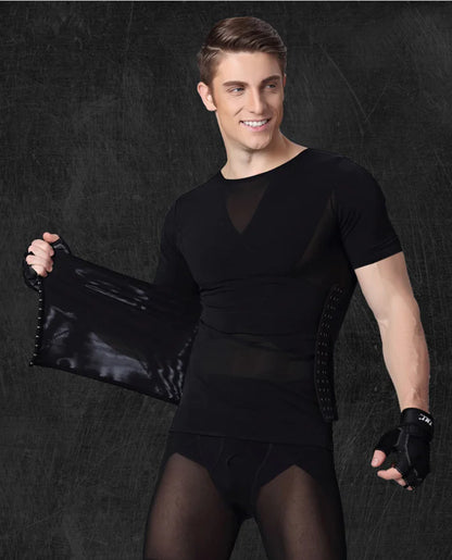 Men's Body Shaper Compression Short Sleeve Shirt